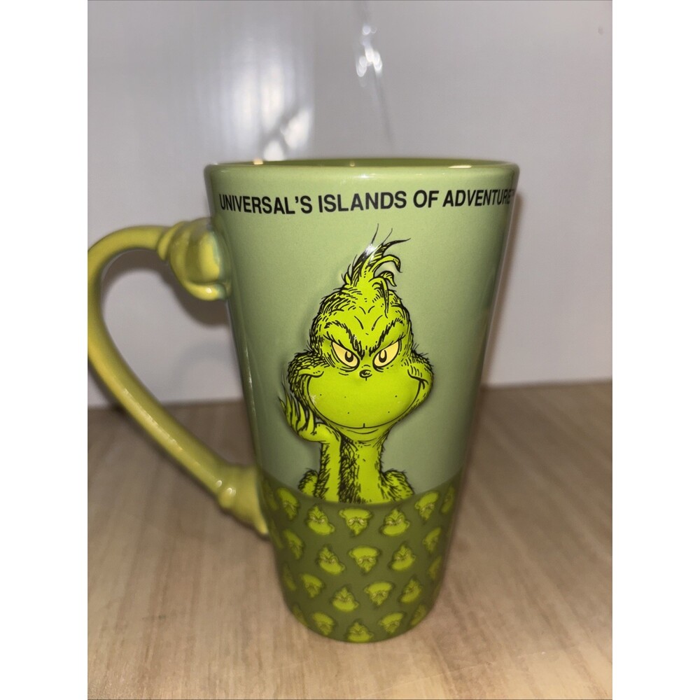 2006 Grinch Tall Ceramic mug 3D Universal's Island Adventure Dr. Seuss Vintage - Picture 4 of 6
